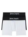 Palm Angels Three-pack Logo Waistband Boxers In White Black