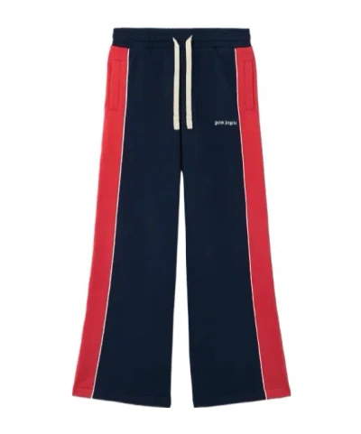 Palm Angels Classic Logo Wide-leg Track Pants In Blue