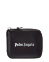 Palm Angels Classic Logo Zip Around Leather Wallet In Black
