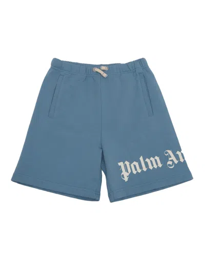 Palm Angels Kids' Classic Overlogo Sweat Short Dusty Blue