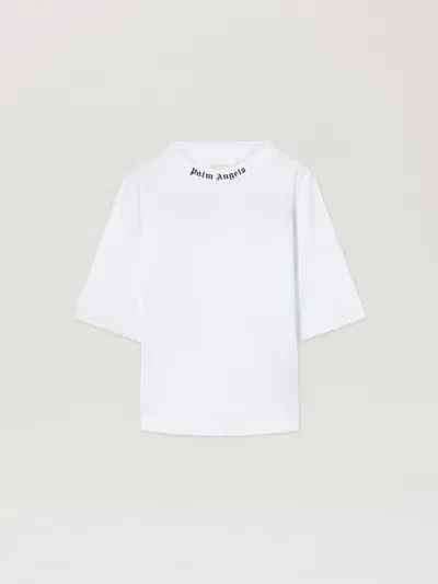 Palm Angels Kids' Classic Overlogo T-shirt S/s In White