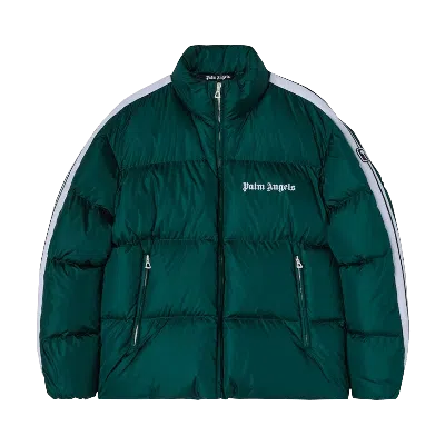 Pre-owned Palm Angels Classic Track Down Jacket 'green/white'