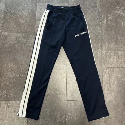 Pre-owned Palm Angels Classic Track Pants Navy White In Blue