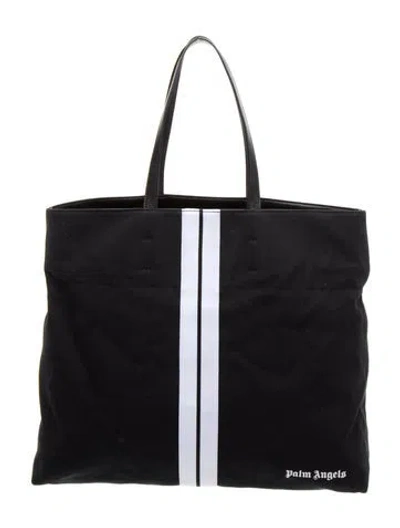 Pre-owned Palm Angels Cloth Logo Print Tote In Black