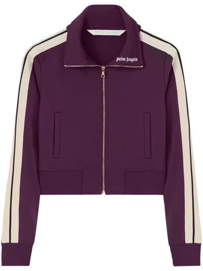 PALM ANGELS PALM ANGELS CLSSIC HIGHNECK LOGO-EMBROIDERED CROPPED JACKET