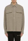 Palm Angels Club Check Logo Overshirt In Multicolor