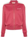 Palm Angels Red Classic Logo Track Bomber Jacket In Earth Red