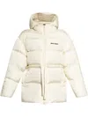 Palm Angels Cream Polyamide Down Jacket In White