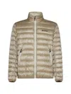 Palm Angels Quilted Down Jacket In Beige