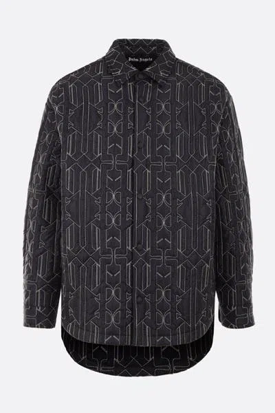 Palm Angels All Monogram Jacket In Grey