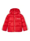 Palm Angels Quilted Hooded Puffer Jacket In Red