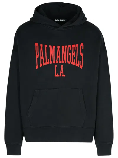 PALM ANGELS COLLEGE BLACK COTTON SWEATSHIRT