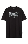 Palm Angels College Print T-shirt In Black Off White