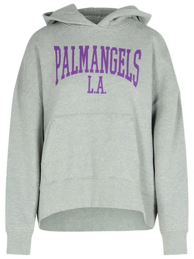 Palm Angels 'college' Grey Cotton Sweatshirt