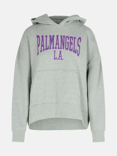 Palm Angels 'college' Grey Cotton Sweatshirt