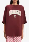 Palm Angels Short Sleeve T-shirt In Bordeaux