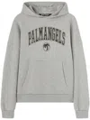Palm Angels College Palm Logo Printed Hoodie In Grau