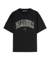 Palm Angels College Logo Print Crewneck T-shirt In Black