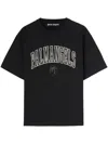 Palm Angels College Logo Print Crewneck T-shirt In Schwarz