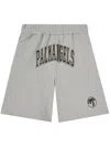 Palm Angels College Palm Shorts In Grey Melange - Black