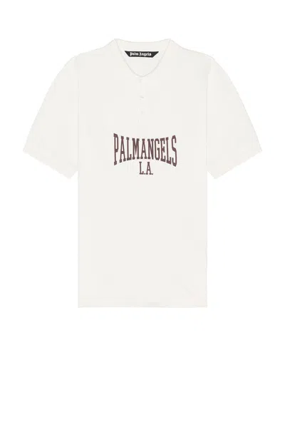 Palm Angels College Polo Short Sleeve In White