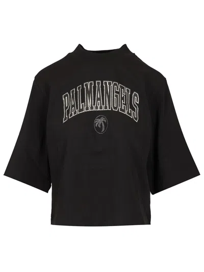 Palm Angels College Style Crop T-shirt Black
