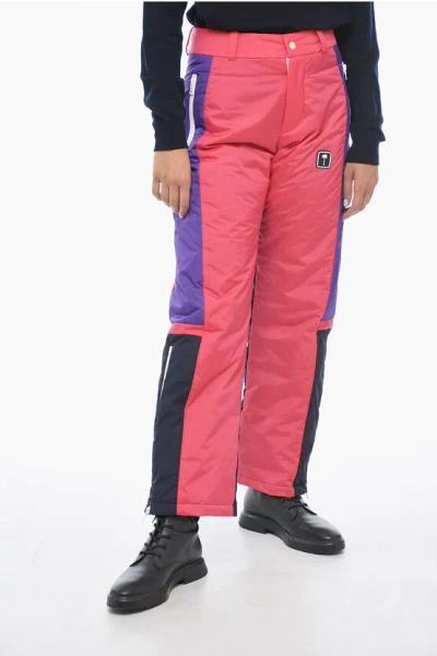 Palm Angels Color Block Designed Thunderbolt Ski Pants In Pink
