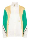 Palm Angels Monogram Colorblock Track Jacket In White
