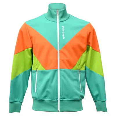 Palm Angels Color-block Track Jacket In Multicolor Polyester In Green
