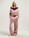 Palm Angels Colorblock Chenille Track Jacket In Pink