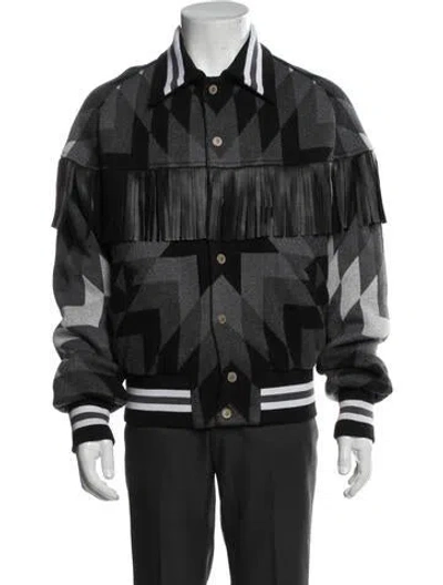Pre-owned Palm Angels Colorblock Pattern Bomber Jacket In Multi
