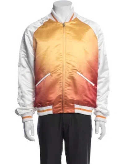 Pre-owned Palm Angels Colorblock Pattern Bomber Jacket In Yellow