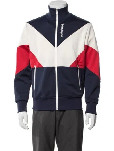 Pre-owned Palm Angels Colorblock Pattern Jacket In Blue