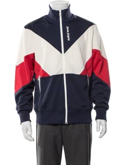Pre-owned Palm Angels Colorblock Pattern Jacket W/ Tags In Blue