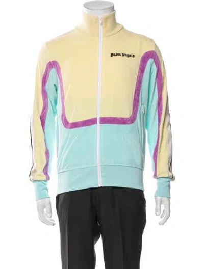 Pre-owned Palm Angels Colorblock Pattern Jacket W/ Tags In Yellow