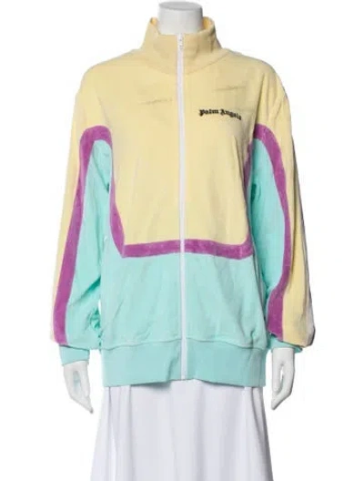 Pre-owned Palm Angels Colorblock Pattern Jacket In Yellow