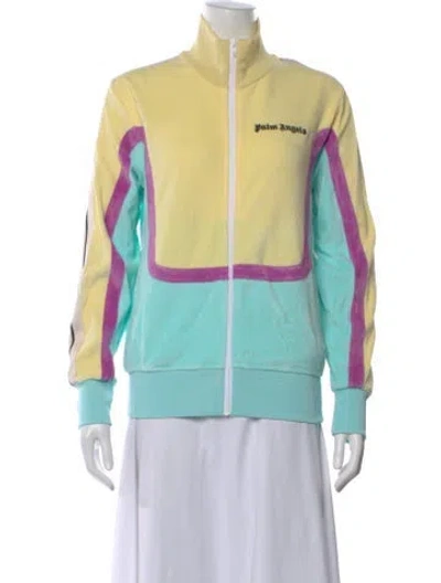 Pre-owned Palm Angels Colorblock Pattern Long Sleeve Sweatshirt W/ Tags In Yellow