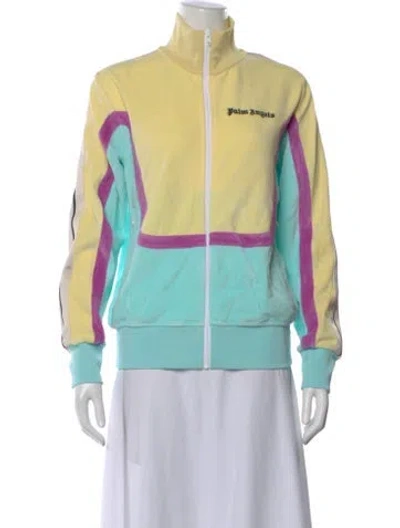 Pre-owned Palm Angels Colorblock Pattern Long Sleeve Sweatshirt W/ Tags In Yellow