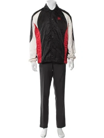 Pre-owned Palm Angels Colorblock Pattern Peacoat In Black