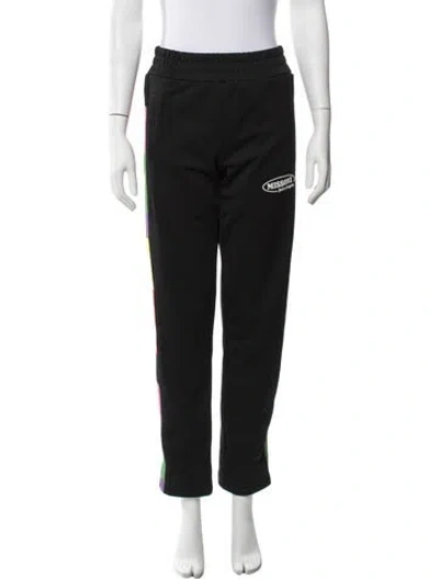 Pre-owned Palm Angels Colorblock Pattern Straight Leg Pants In Black