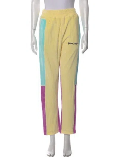 Pre-owned Palm Angels Colorblock Pattern Wide Leg Pants W/ Tags In Yellow