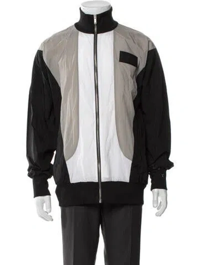 Pre-owned Palm Angels Colorblock Pattern Windbreaker In Black