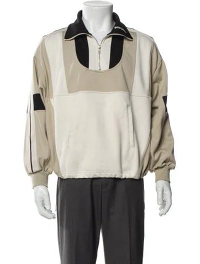 Pre-owned Palm Angels Colorblock Pattern Windbreaker In Neutral