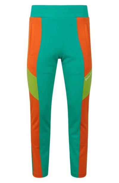 Palm Angels Colorblock Track Pants In Green Multi