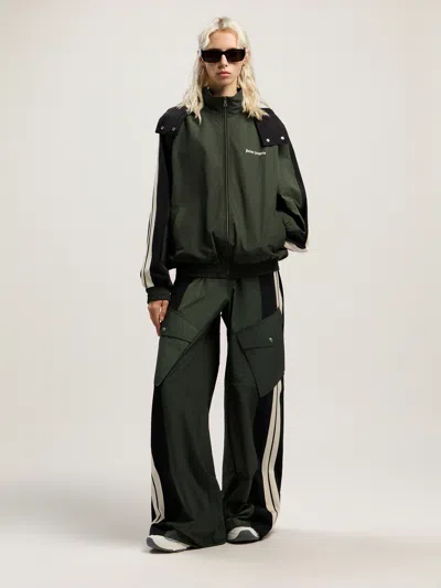 Palm Angels Colorblock Track Windbreaker In Black
