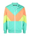 Palm Angels Color-block Track Jacket In Multicolor Polyester In Green