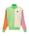 Palm Angels Multicolor Colorblock Track Sweatshirt In Green
