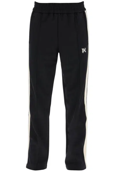 Palm Angels Monogram Track Joggers In White/black
