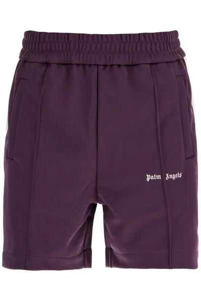 PALM ANGELS CONTRAST BAND TRACK BERMUDA SHORTS WITH