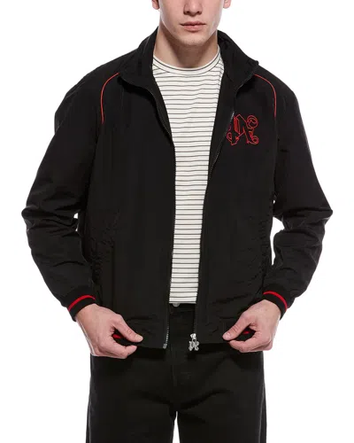 Palm Angels Logo-embroidered Shell Jacket In Black